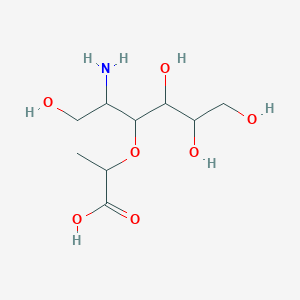 molecular formula C9H19NO7 B12298731 2-(2-Amino-1,4,5,6-tetrahydroxyhexan-3-yl)oxypropanoic acid 