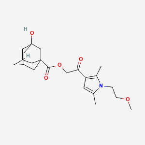 molecular formula C22H31NO5 B1229874 3-羟基-1-金刚烷甲酸[2-[1-(2-甲氧基乙基)-2,5-二甲基-3-吡咯基]-2-氧代乙基]酯 
