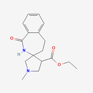 molecular formula C17H22N2O3 B12298743 Ethyl 1'-methyl-1-oxo-1,2,4,5-tetrahydrospiro[benzo[c]azepine-3,3'-pyrrolidine]-4'-carboxylate 