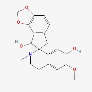 molecular formula C20H21NO5 B12298795 Spiro[7H-indeno[4,5-d]-1,3-dioxole-7,1'(2'H)-isoquinoline]-7',8-diol, 3',4',6,8-tetrahydro-6'-methoxy-2'-methyl-, (7S-trans)- 