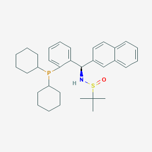 (R)-N-((R)-(2-(Dicyclohexylphosphanyl)phenyl)(naphthalen-2-yl)methyl)-2-methylpropane-2-sulfinamide