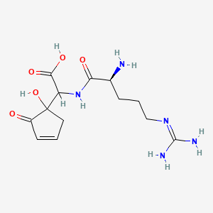 molecular formula C13H21N5O5 B12298827 N-L-Arginyl-2-(1-hydroxy-2-oxo-3-cyclopenten-1-YL)glycine 