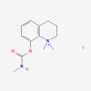 molecular formula C13H19IN2O2 B12298848 Quinolinium, 1,2,3,4-tetrahydro-1,1-dimethyl-7-methylcarbamoyloxy-, iodide CAS No. 63680-79-5