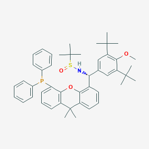 molecular formula C47H56NO3PS B12298920 (R)-N-((R)-(3,5-Di-tert-butyl-4-methoxyphenyl)(5-(diphenylphosphanyl)-9,9-dimethyl-9H-xanthen-4-yl)methyl)-2-methylpropane-2-sulfinamide 