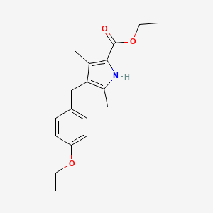 molecular formula C18H23NO3 B12298929 ethyl 4-(4-ethoxybenzyl)-3,5-dimethyl-1H-pyrrole-2-carboxylate CAS No. 32542-16-8