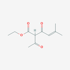 molecular formula C11H16O4 B12298951 Ethyl 2-acetyl-5-methyl-3-oxohex-4-enoate 