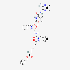 L-threo-Pentonamide, N-[1-[[[(3-amino-5,6-dimethylpyrazinyl)methyl]amino]carbonyl]-2-methylbutyl]-5-cyclohexyl-2,4,5-trideoxy-4-[[N-[N-[1-oxo-6-[[(phenylmethoxy)carbonyl]amino]hexyl]-L-phenylalanyl]glycyl]amino]-, [S-(R*,R*)]-(9CI)