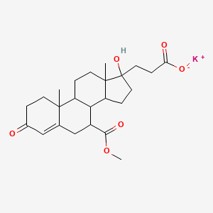 potassium;3-(17-hydroxy-7-methoxycarbonyl-10,13-dimethyl-3-oxo-2,6,7,8,9,11,12,14,15,16-decahydro-1H-cyclopenta[a]phenanthren-17-yl)propanoate