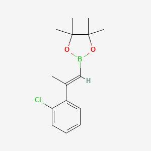 molecular formula C15H20BClO2 B12298977 2-(2-(2-Chlorophenyl)prop-1-en-1-yl)-4,4,5,5-tetramethyl-1,3,2-dioxaborolane 