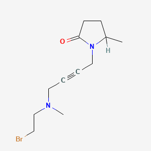 molecular formula C12H19BrN2O B1229898 N-(4-((2-Bromoethyl)methylamino)-2-butynyl)-5-methyl-2-pyrrolidone 