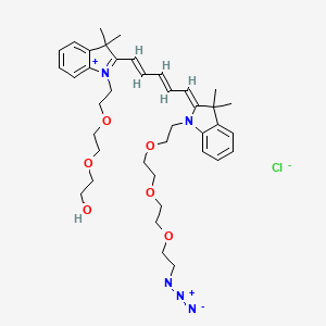 molecular formula C39H54ClN5O6 B12299016 2-[2-[2-[2-[(1E,3E,5Z)-5-[1-[2-[2-[2-(2-azidoethoxy)ethoxy]ethoxy]ethyl]-3,3-dimethylindol-2-ylidene]penta-1,3-dienyl]-3,3-dimethylindol-1-ium-1-yl]ethoxy]ethoxy]ethanol;chloride 