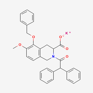 potassium;2-(2,2-diphenylacetyl)-6-methoxy-5-phenylmethoxy-3,4-dihydro-1H-isoquinoline-3-carboxylate