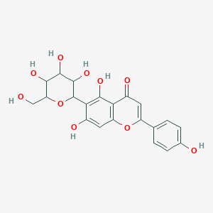 molecular formula C21H20O10 B1229905 5,7-Dihydroxy-2-(4-hydroxyphenyl)-6-[3,4,5-trihydroxy-6-(hydroxymethyl)oxan-2-yl]chromen-4-one 