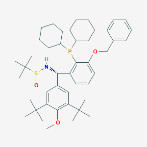 (R)-N-((S)-(3-(Benzyloxy)-2-(dicyclohexylphosphanyl)phenyl)(3,5-di-tert-butyl-4-methoxyphenyl)methyl)-2-methylpropane-2-sulfinamide