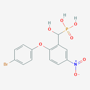 molecular formula C13H11BrNO7P B12299091 ((2-(4-Bromophenoxy)-5-nitrophenyl)(hydroxy)methyl)phosphonic acid 