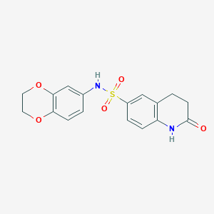 molecular formula C17H16N2O5S B1229912 N-(2,3-dihydro-1,4-benzodioxin-6-yl)-2-oxo-3,4-dihydro-1H-quinoline-6-sulfonamide 