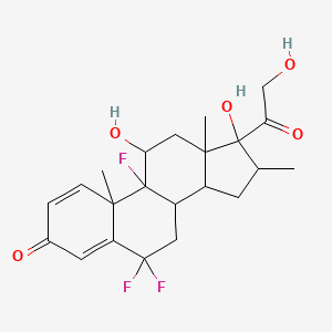 molecular formula C22H27F3O5 B12299137 (9R,11S,14S,16R,17R)-6,6,9-trifluoro-11,17-dihydroxy-17-(2-hydroxyacetyl)-10,13,16-trimethyl-8,11,12,14,15,16-hexahydro-7H-cyclopenta[a]phenanthren-3-one 