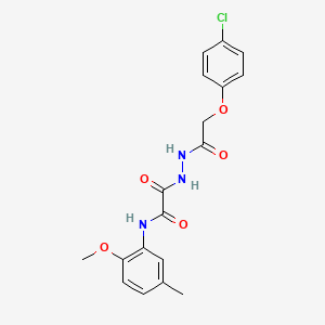 molecular formula C18H18ClN3O5 B1229914 2-[[2-(4-chlorophenoxy)-1-oxoethyl]hydrazo]-N-(2-methoxy-5-methylphenyl)-2-oxoacetamide 