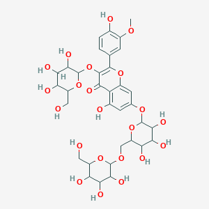 5-Hydroxy-2-(4-hydroxy-3-methoxyphenyl)-3-[3,4,5-trihydroxy-6-(hydroxymethyl)oxan-2-yl]oxy-7-[3,4,5-trihydroxy-6-[[3,4,5-trihydroxy-6-(hydroxymethyl)oxan-2-yl]oxymethyl]oxan-2-yl]oxychromen-4-one