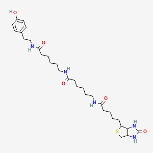 molecular formula C30H47N5O5S B12299156 N-[6-[2-(4-hydroxyphenyl)ethylamino]-6-oxohexyl]-6-[5-(2-oxo-1,3,3a,4,6,6a-hexahydrothieno[3,4-d]imidazol-4-yl)pentanoylamino]hexanamide 