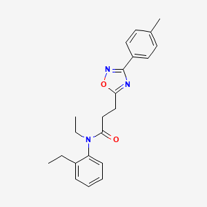 molecular formula C22H25N3O2 B1229916 N-ethyl-N-(2-ethylphenyl)-3-[3-(4-methylphenyl)-1,2,4-oxadiazol-5-yl]propanamide 