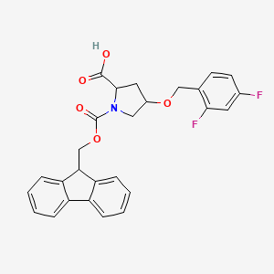 molecular formula C27H23F2NO5 B12299168 (4R)-1-Fmoc-4-(2,4-difluorobenzyloxy)-L-proline 