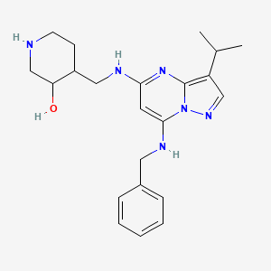 4-[[[7-(Benzylamino)-3-propan-2-ylpyrazolo[1,5-a]pyrimidin-5-yl]amino]methyl]piperidin-3-ol