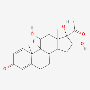 molecular formula C21H27FO5 B12299192 9-Fluoro-11,16,17-trihydroxypregna-1,4-diene-3,20-dione 