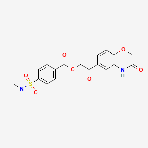 molecular formula C19H18N2O7S B1229921 4-(二甲基氨磺酰)苯甲酸[2-氧代-2-(3-氧代-4H-1,4-苯并恶嗪-6-基)乙基]酯 