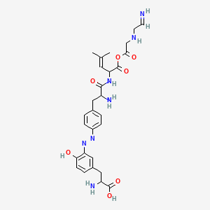 2-Amino-3-[3-[[4-[2-amino-3-[[1-[2-(2-iminoethylamino)acetyl]oxy-4-methyl-1-oxopent-3-en-2-yl]amino]-3-oxopropyl]phenyl]diazenyl]-4-hydroxyphenyl]propanoic acid