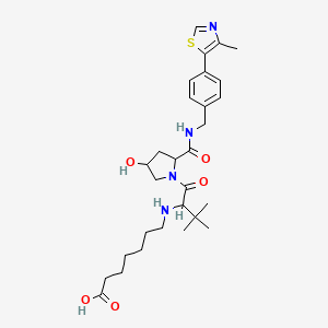 7-[[1-[4-hydroxy-2-[[4-(4-methyl-1,3-thiazol-5-yl)phenyl]methylcarbamoyl]pyrrolidin-1-yl]-3,3-dimethyl-1-oxobutan-2-yl]amino]heptanoic acid