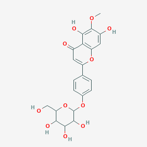 molecular formula C22H22O11 B12299240 5,7-Dihydroxy-6-methoxy-2-[4-[3,4,5-trihydroxy-6-(hydroxymethyl)oxan-2-yl]oxyphenyl]chromen-4-one 