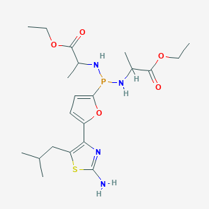 Diethyl 2,2'-(((5-(2-amino-5-isobutylthiazol-4-yl)furan-2-yl)phosphanediyl)bis(azanediyl))dipropionate