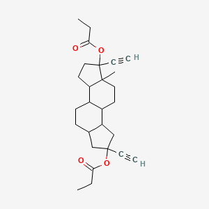 (2,6-diethynyl-5a-methyl-2-propanoyloxy-3,3a,3b,4,5,7,8,8a,8b,9,10,10a-dodecahydro-1H-indeno[5,4-e]inden-6-yl) propanoate