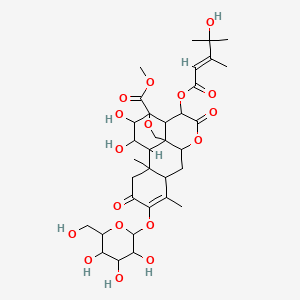 methyl 15,16-dihydroxy-3-[(E)-4-hydroxy-3,4-dimethylpent-2-enoyl]oxy-9,13-dimethyl-4,11-dioxo-10-[3,4,5-trihydroxy-6-(hydroxymethyl)oxan-2-yl]oxy-5,18-dioxapentacyclo[12.5.0.01,6.02,17.08,13]nonadec-9-ene-17-carboxylate