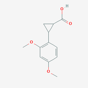 molecular formula C12H14O4 B12299284 2-(2,4-Dimethoxyphenyl)cyclopropane-1-carboxylic acid 