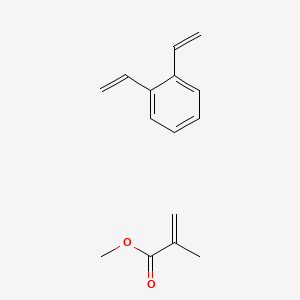 molecular formula C15H18O2 B1229930 2-Propenoic acid, 2-methyl-, methyl ester, polymer with diethenylbenzene CAS No. 9017-37-2