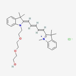 molecular formula C32H41ClN2O3 B12299313 2-[2-[2-[(2Z)-3,3-dimethyl-2-[(2E,4E)-5-(1,3,3-trimethylindol-1-ium-2-yl)penta-2,4-dienylidene]indol-1-yl]ethoxy]ethoxy]ethanol;chloride 