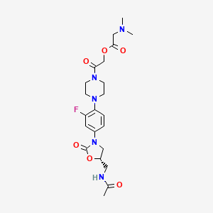 [2-[4-[4-[(5S)-5-(acetamidomethyl)-2-oxo-1,3-oxazolidin-3-yl]-2-fluorophenyl]piperazin-1-yl]-2-oxoethyl] 2-(dimethylamino)acetate