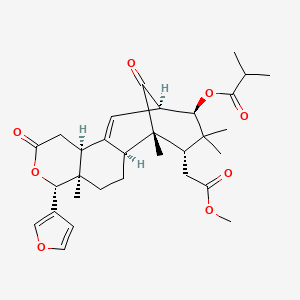 molecular formula C31H40O8 B1229935 Methyl 3-isobutyryloxy-1-oxomeliac-8(30)-enate CAS No. 28057-72-9