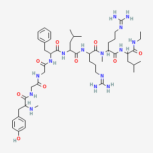 1-8-Dynorphin B (swine), N-methyl-7-(N2-methyl-L-arginine)-8-(N-ethyl-D-leucinamide)-;1-8-Dynorphin B (swine), N-methyl-7-(N2-methyl-L-arginine)-8-(N-ethyl-D-leucinamide)-