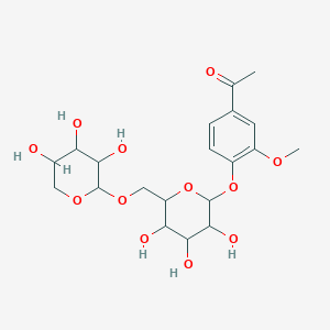 1-[3-Methoxy-4-[3,4,5-trihydroxy-6-[(3,4,5-trihydroxyoxan-2-yl)oxymethyl]oxan-2-yl]oxyphenyl]ethanone