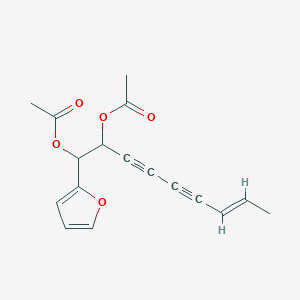 molecular formula C17H16O5 B12299452 (1,5E,11E)-tridecatriene-7,9-diyne-3,4-diacetate 