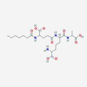 molecular formula C22H38N4O9 B12299473 2-Amino-7-(1-carboxyethylamino)-6-[[4-carboxy-4-(heptanoylamino)butanoyl]amino]-7-oxoheptanoic acid 