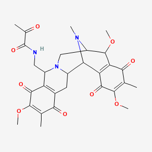 molecular formula C29H33N3O9 B12299499 2-oxo-N-[(7,14,18-trimethoxy-6,17,21-trimethyl-5,8,16,19-tetraoxo-11,21-diazapentacyclo[11.7.1.02,11.04,9.015,20]henicosa-4(9),6,15(20),17-tetraen-10-yl)methyl]propanamide 