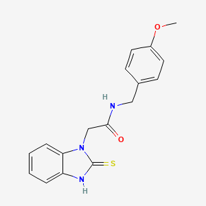 molecular formula C17H17N3O2S B12299521 2-(2-mercapto-1H-benzo[d]imidazol-1-yl)-N-(4-methoxybenzyl)acetamide 