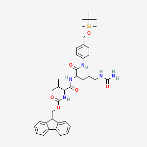 9H-fluoren-9-ylmethyl N-[1-[[1-[4-[[tert-butyl(dimethyl)silyl]oxymethyl]anilino]-5-(carbamoylamino)-1-oxopentan-2-yl]amino]-3-methyl-1-oxobutan-2-yl]carbamate