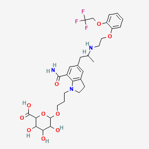 6-[3-[7-Carbamoyl-5-[2-[2-[2-(2,2,2-trifluoroethoxy)phenoxy]ethylamino]propyl]-2,3-dihydroindol-1-yl]propoxy]-3,4,5-trihydroxyoxane-2-carboxylic acid