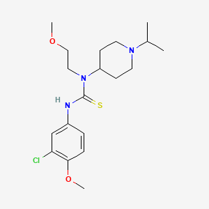 molecular formula C19H30ClN3O2S B1229962 3-(3-Chloro-4-methoxyphenyl)-1-(2-methoxyethyl)-1-(1-propan-2-yl-4-piperidinyl)thiourea 