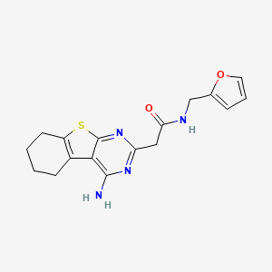 2-(4-amino-5,6,7,8-tetrahydrobenzo[4,5]thieno[2,3-d]pyrimidin-2-yl)-N-(furan-2-ylmethyl)acetamide